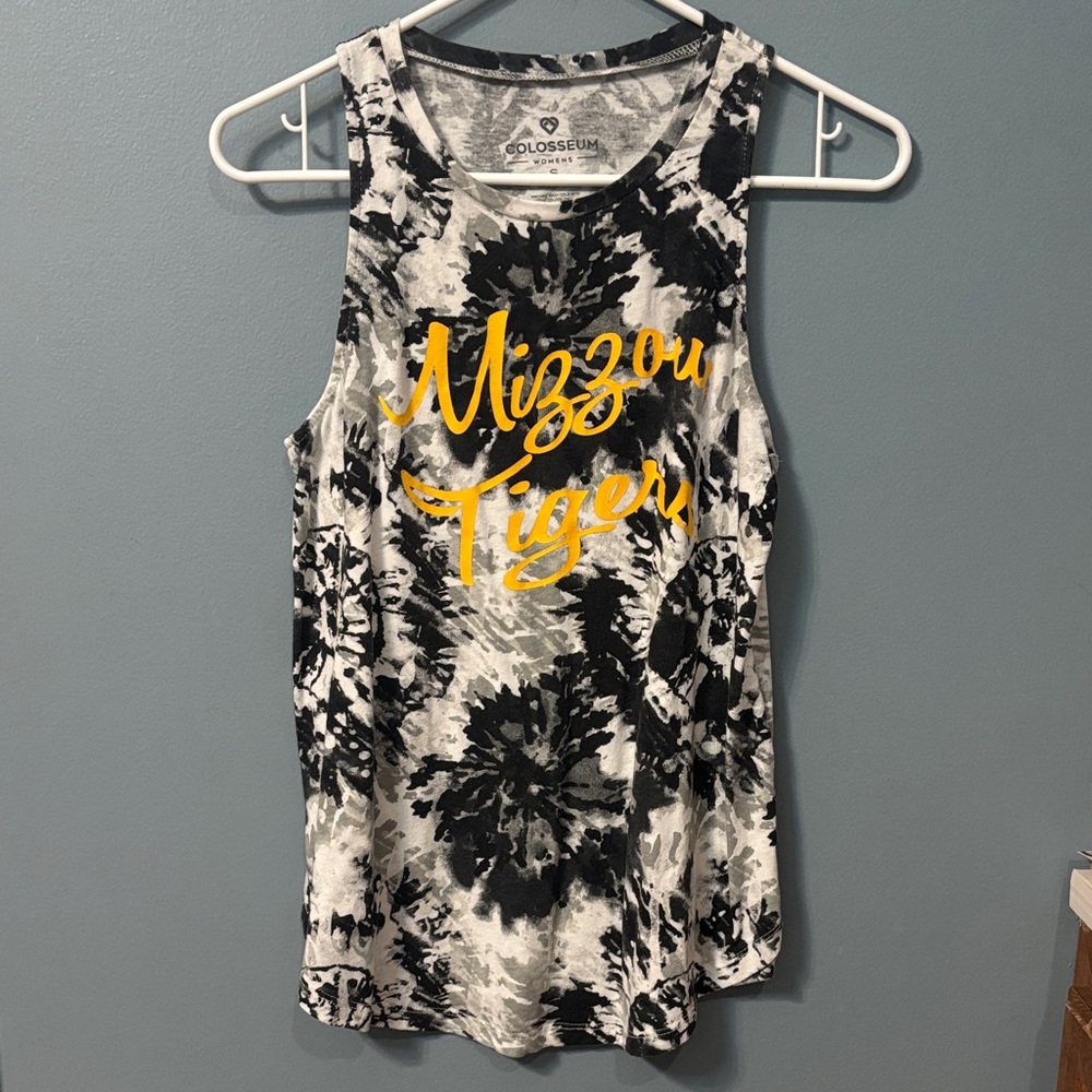 Colosseum Women's Black and White Tie-Dye Tank Top